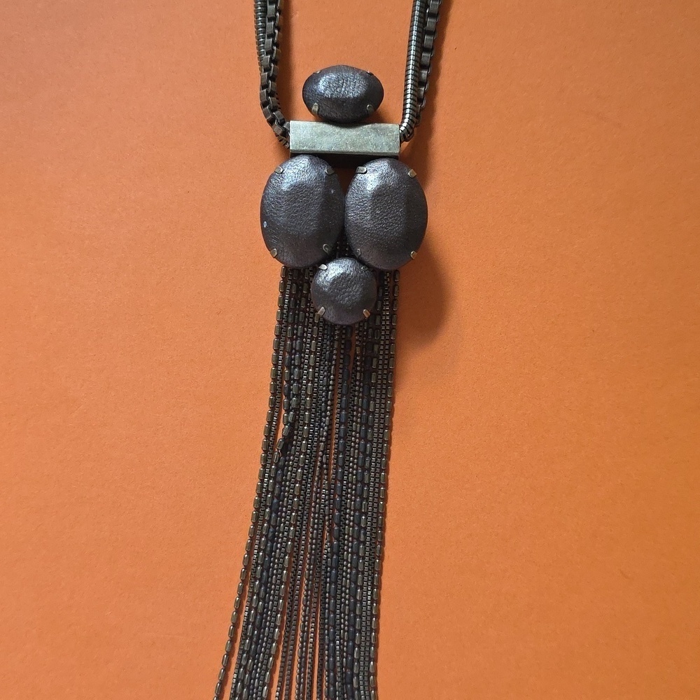 Silpada Leather Together 30 Long Necklace Brass Leather KRN0015